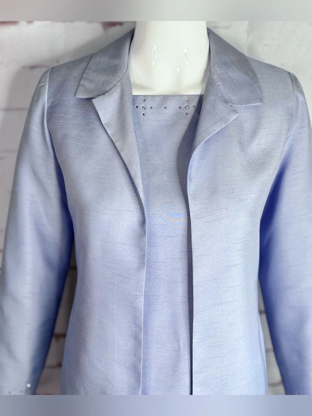ZOE LTD Girls 16  Cornflower Blue 2 Piece Set Embellished Dress Jacket Suit